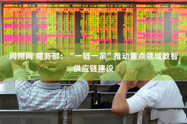 同翔网 商务部：“一链一策”推动重点领域数智供应链建设