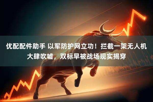 优配配件助手 以军防护网立功！拦截一架无人机大肆吹嘘，双标早被战场现实揭穿